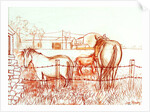 Serenade, Janie and a Donkey in the Meadow, 2000 by Joan Thewsey