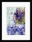 Delphiniums with Antique Blue Pots, 2000 by Joan Thewsey