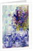 Delphiniums with Antique Blue Pots, 2000 by Joan Thewsey