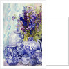 Delphiniums with Antique Blue Pots, 2000 by Joan Thewsey