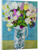 Flowers in a Jug, turquoise decoration, 2011 by Joan Thewsey