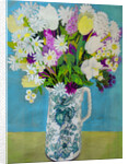 Flowers in a Jug, turquoise decoration, 2011 by Joan Thewsey