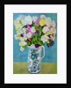 Flowers in a Jug, turquoise decoration, 2011 by Joan Thewsey