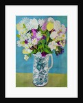 Flowers in a Jug, turquoise decoration, 2011 by Joan Thewsey