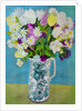 Flowers in a Jug, turquoise decoration, 2011 by Joan Thewsey
