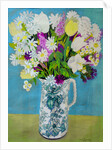 Flowers in a Jug, turquoise decoration, 2011 by Joan Thewsey