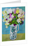 Flowers in a Jug, turquoise decoration, 2011 by Joan Thewsey
