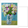 Flowers in a Jug, turquoise decoration, 2011 by Joan Thewsey