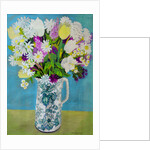 Flowers in a Jug, turquoise decoration, 2011 by Joan Thewsey