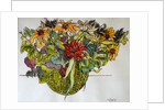 Rudbeckia with foliage in a basket, 2011 by Joan Thewsey