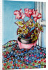 Cyclamen with Patterned Fabrics, 1999 by Joan Thewsey