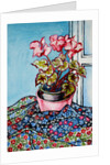 Cyclamen with Patterned Fabrics, 1999 by Joan Thewsey