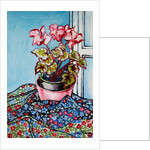 Cyclamen with Patterned Fabrics, 1999 by Joan Thewsey