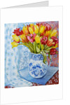 Red and yellow tulips in a Copeland jug by Joan Thewsey