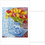 Red and yellow tulips in a Copeland jug by Joan Thewsey