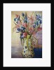 Iris, Tulips and Pink Spider Lilies in a Japanese Jug by Joan Thewsey