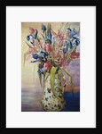 Iris, Tulips and Pink Spider Lilies in a Japanese Jug by Joan Thewsey