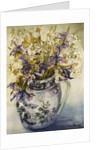 Iris, Chrysanthemums and Carnations in a Copeland Jug by Joan Thewsey