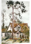 Cottage with Fir Tree by Joan Thewsey
