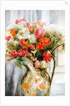 Mixed Flowers with Chrysanthemums in a Jug by Joan Thewsey