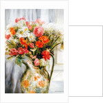 Mixed Flowers with Chrysanthemums in a Jug by Joan Thewsey