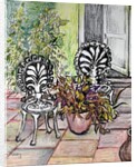 Chairs on the Terrace, with pots by Joan Thewsey