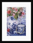 Gerberas in a Coalport Jug with Blue Pots by Joan Thewsey