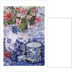 Gerberas in a Coalport Jug with Blue Pots by Joan Thewsey