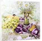 Figs, Grapes and Pears with Marguerites by Joan Thewsey