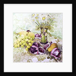 Figs, Grapes and Pears with Marguerites by Joan Thewsey