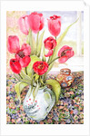 Tulips in a Rye Jug by Joan Thewsey