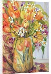 Tulips and Narcissi in an Art Nouveau Vase by Joan Thewsey
