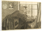 G P Boyce with Fanny Cornforth at Rossetti's Studio, Chatham Place, c.1858 by Dante Gabriel Charles Rossetti