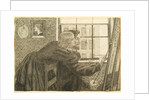 G P Boyce with Fanny Cornforth at Rossetti's Studio, Chatham Place, c.1858 by Dante Gabriel Charles Rossetti