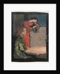 Two Girls by a Table Look out on a Starry Night, 1905 by Frederick Cayley Robinson