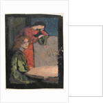 Two Girls by a Table Look out on a Starry Night, 1905 by Frederick Cayley Robinson