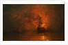 Ship on Fire, 1873 by James Francis Danby
