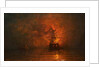 Ship on Fire, 1873 by James Francis Danby