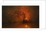 Ship on Fire, 1873 by James Francis Danby