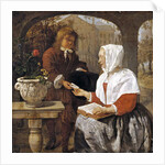 A Young Woman Receiving a Letter, c.1658 by Gabriel Metsu