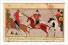 Ms Pers.113 f.29 Genghis Khan Fighting the Tartars by Persian School