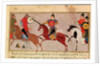 Ms Pers.113 f.29 Genghis Khan Fighting the Tartars by Persian School