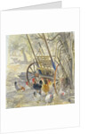 Chickens under Majorcan Cart, 1994 by Tim Scott Bolton