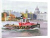 Red Tug passing St. Pauls, 1996 by Terry Scales