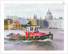 Red Tug passing St. Pauls, 1996 by Terry Scales