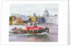 Red Tug passing St. Pauls, 1996 by Terry Scales