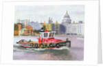 Red Tug passing St. Pauls, 1996 by Terry Scales