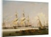 A Three-Decker Entering Portsmouth Harbour, 1836 by Lieutenant Robert Strickland Thomas