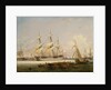 A Three-Decker Entering Portsmouth Harbour, 1836 by Lieutenant Robert Strickland Thomas