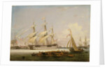 A Three-Decker Entering Portsmouth Harbour, 1836 by Lieutenant Robert Strickland Thomas